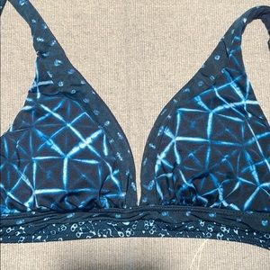 Lucky Brand Blue and Black Geometric Bikini